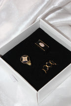 Taş Detaylı Siyah Yüzük