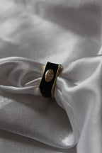 Taş Detaylı Siyah Yüzük