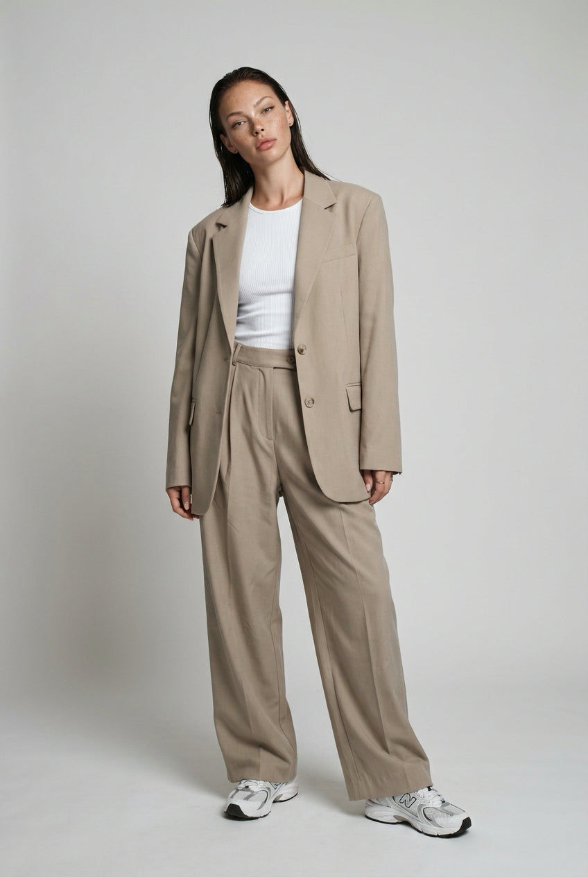 Pileli Kumaş Pantolon